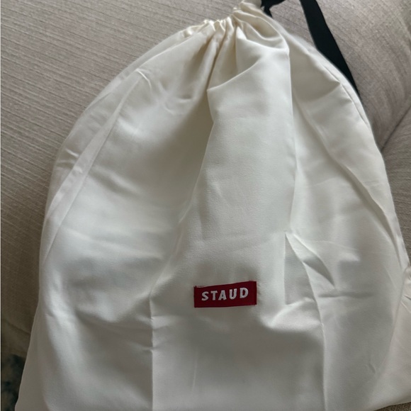 STAUD Zebra Pattern Blue and Cream Beaded Shoulder Bag - Picture 5 of 9